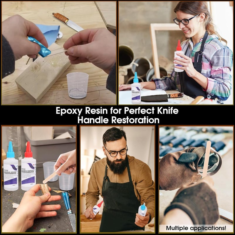 provspro Knife Handle Epoxy, Ideal for Knife Handle Applications, 6.7 Ounce Adhesive Set, High Impact Clear Resin Kit, A & B 2 Part Epoxy Glue, Rigid and Flexible Resin - Image 2